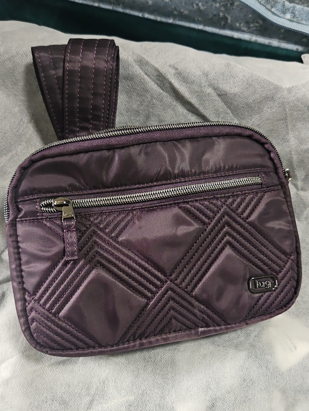 lug Quilted Crossbody Bag in Deep Plum